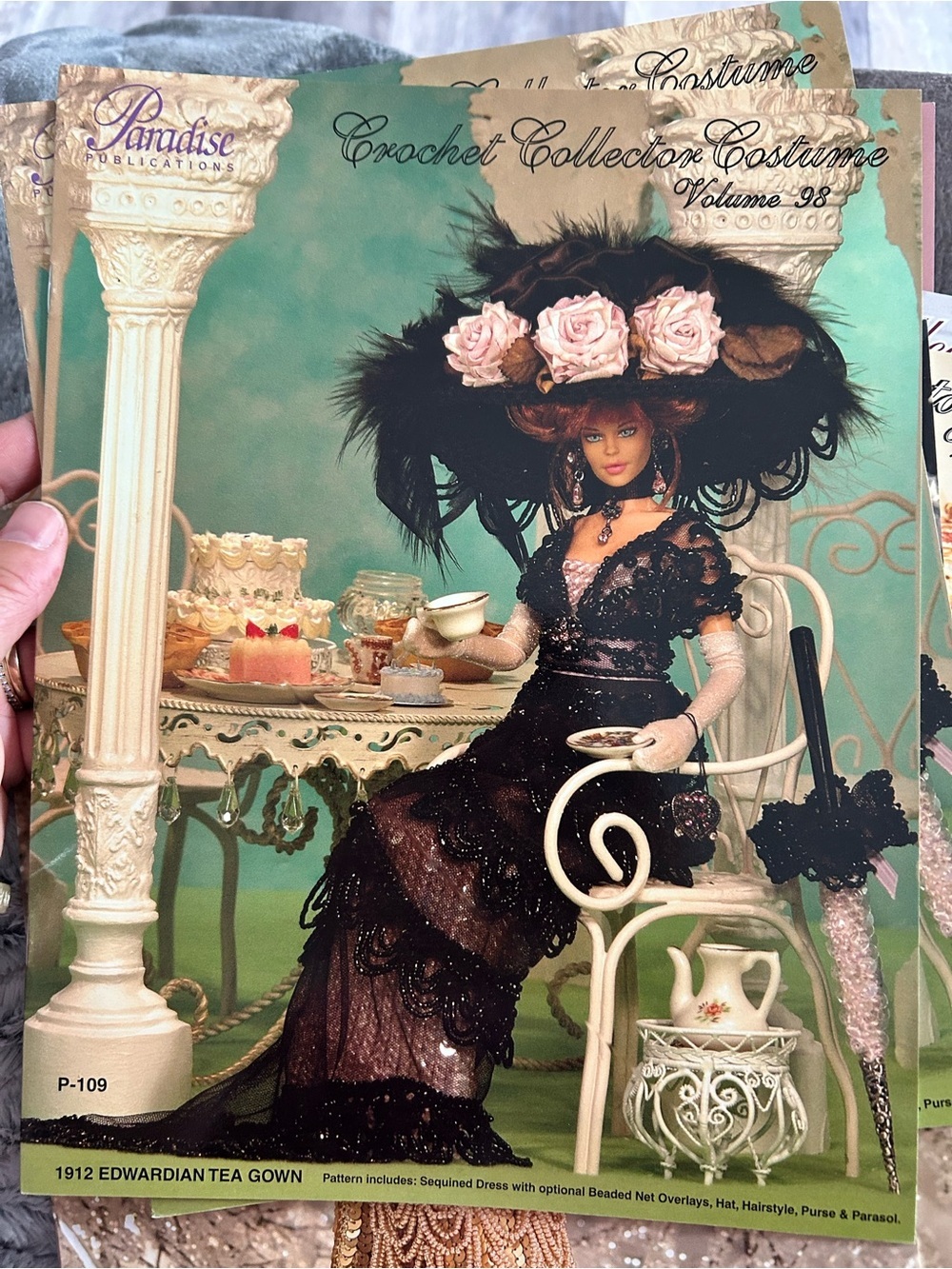 5/)25 Vintage Edwardian Style Black Tea Gown Pattern